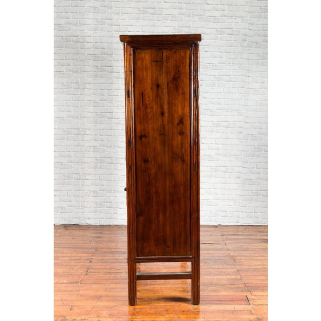 Wood Chinese Qing Dynasty 19th Century Accordion Doors Cabinet with Three Drawers For Sale - Image 7 of 13