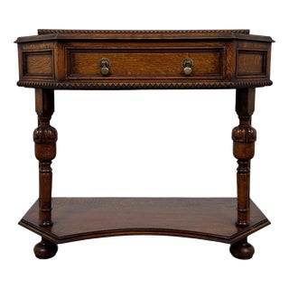 20th Century Jacobean Revival English Oak Side Table For Sale