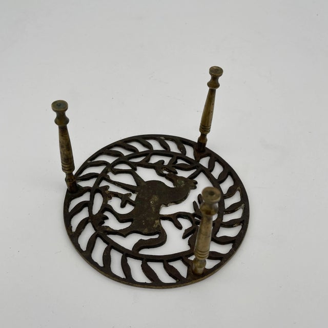 Late 19th Century English Brass Trivet Stand For Sale - Image 4 of 4