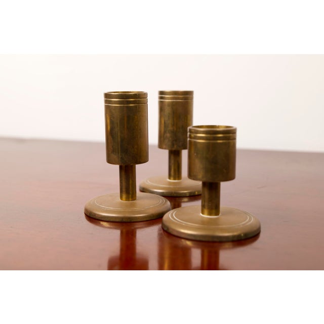 Brass Candleholders from Dantorp, Denmark, 1960s, Set of 3 For Sale - Image 6 of 10