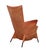 Vintage Orange Leather Skirt Chair by Gerard Van Der Berg, 1980s For Sale - Image 4 of 12
