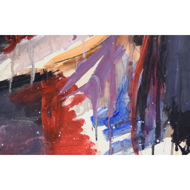 Abstract Expressionist Figure in Acrylic on Paper by Michael William Eggleston For Sale - Image 4 of 6