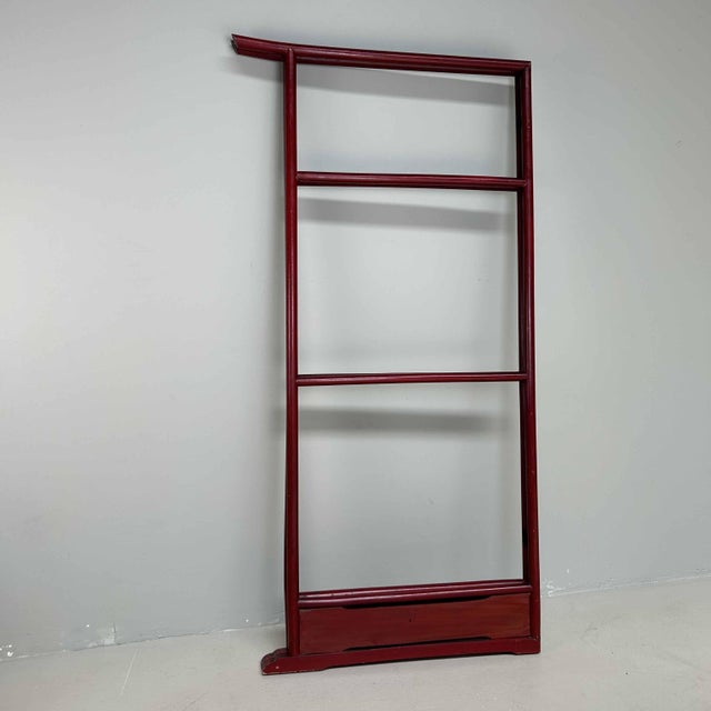 Antique Japanese Lacquered Crane Kimono Hanger Stand For Sale - Image 5 of 18