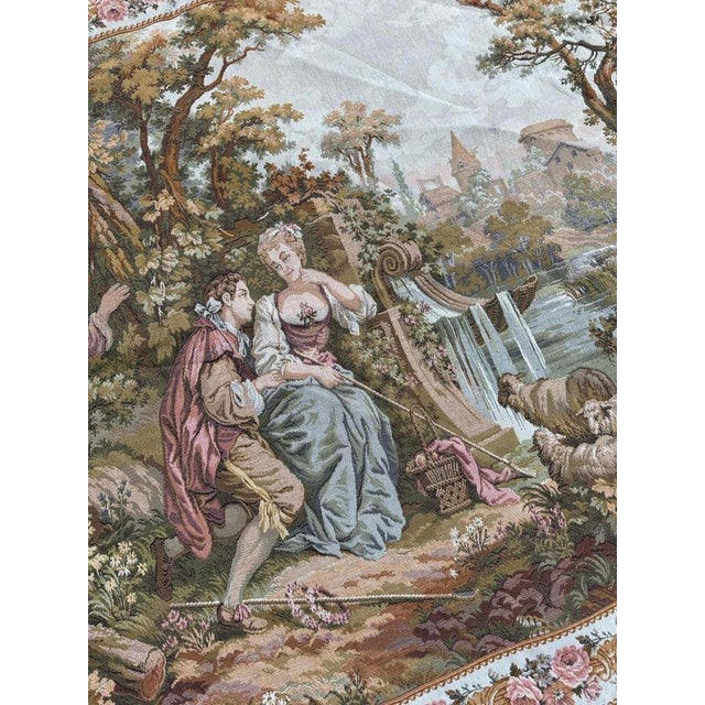 Vintage French Aubusson Style Jacquard Tapestry, 1950s For Sale - Image 17 of 18