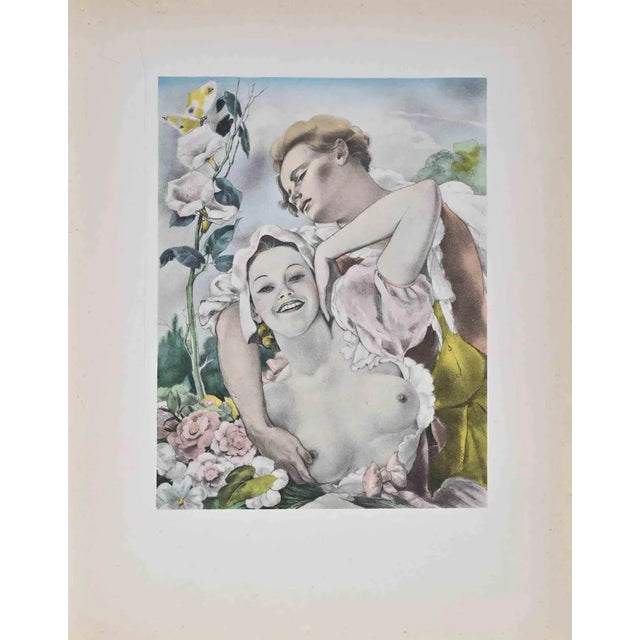 Umberto Brunelleschi, The Flowers, Lithograph, 1930s For Sale
