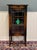 Antique English Arts & Crafts Oak Leaded Stained Glass Bookcase Cabinet c.1930s For Sale - Image 4 of 17