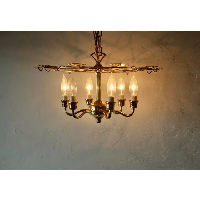 1970s Sciolari Style Glass Rod Beveled Glass Panel Chandelier For Sale - Image 15 of 18