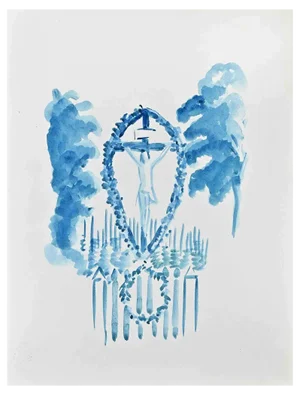 Hermann Paul, The Crucifix, Watercolor, Early 20th Century