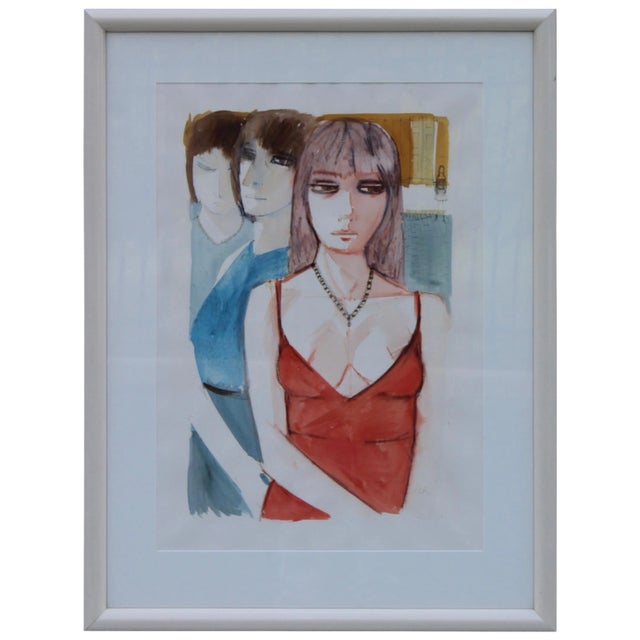 Charles Levier Watercolor Painting For Sale