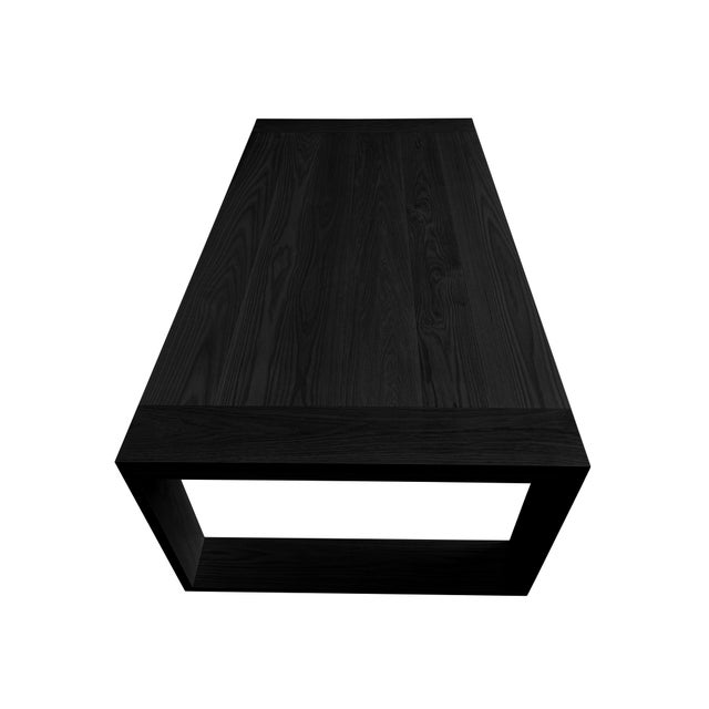 2020s Carre Rectangular Solid White Oak Dining Table Black 78" For Sale - Image 5 of 7
