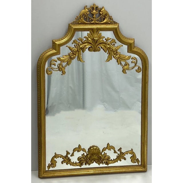 Italian Neo-Classical Style Gilt Cast Plaster and Terracotta Mirror For Sale - Image 4 of 9