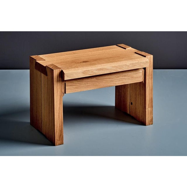 T38 Bedside Tables in Oak attributed to Pierre Chapo, 2010, Set of 2 For Sale - Image 4 of 15