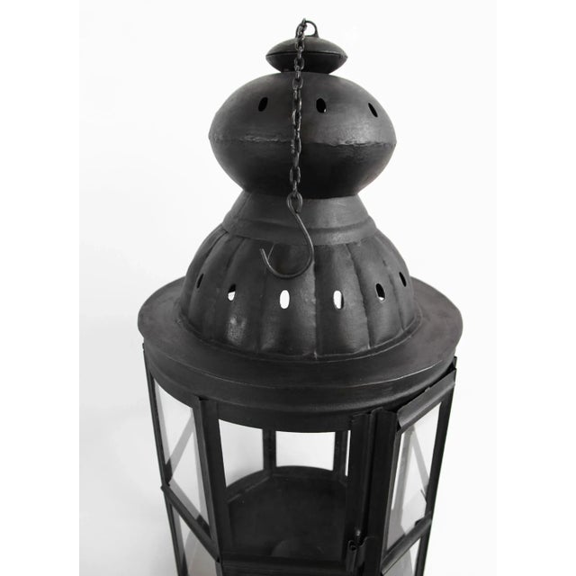 Vintage Iron & Glass Window Lantern For Sale - Image 4 of 5