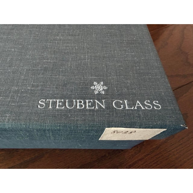 New in Box Steuben Clear Crystal Mid-Century Ashtray Designed by George Thompson Vtg. For Sale - Image 13 of 13