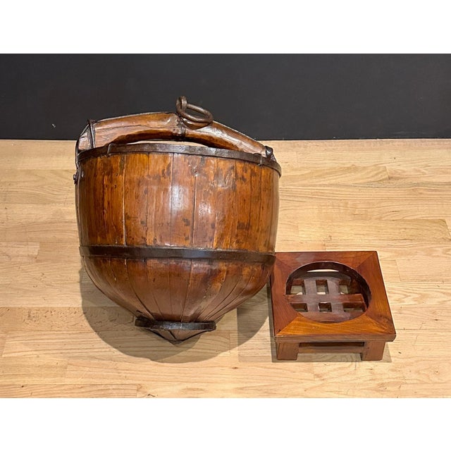 Late 19th Century Wood And Iron Well Bucket On Stand For Sale In New York - Image 6 of 6