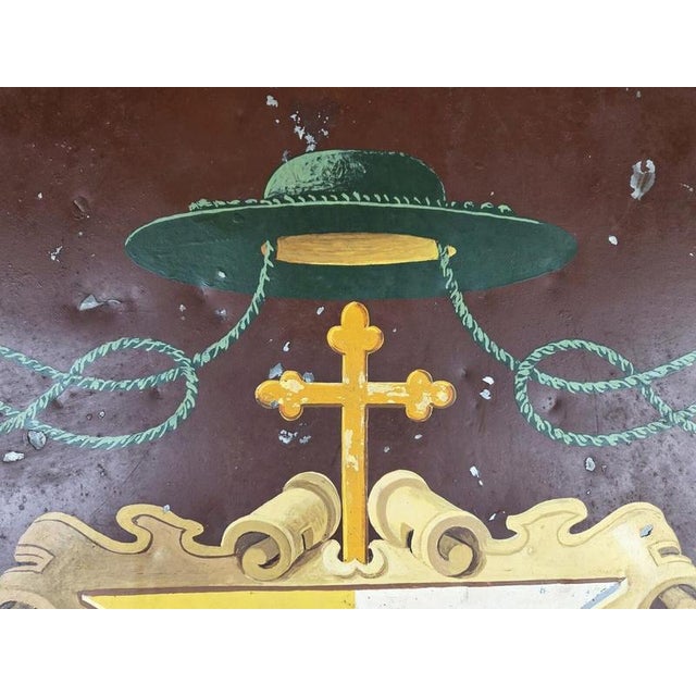 Early 20th Century Coat of Arms Panel in Painted Sheet Metal For Sale - Image 3 of 9