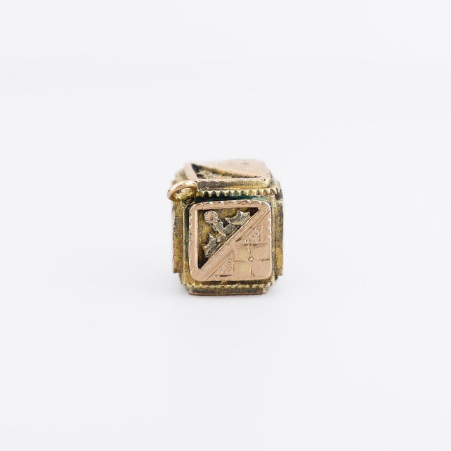 Yellow Antique Victorian / Aesthetic Movement Gold-Filled Bracelet Charm or Watch Fob For Sale - Image 8 of 11