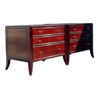Late 20th Century Vintage Cherry Wood Baker Nightstands - a Pair For Sale