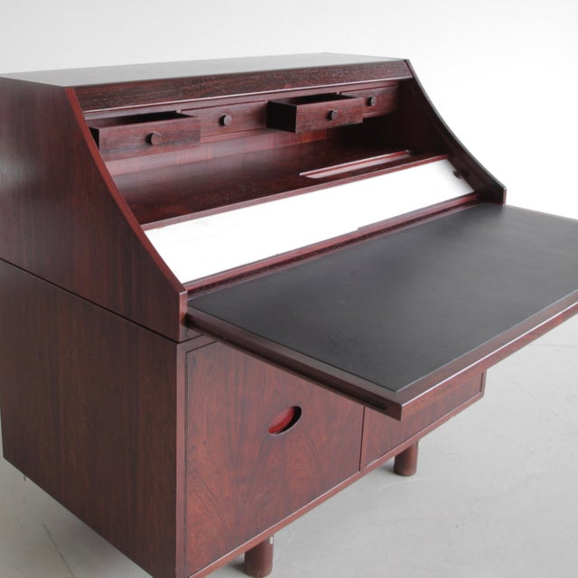 Maroon Writing Desk by Gianfranco Frattini for Bernini, 1961 For Sale - Image 8 of 11