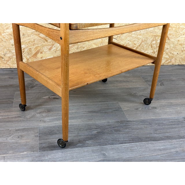 Oak Serving Trolley with Tray by Poul Hundevad, Denmark, 1960s For Sale - Image 6 of 18