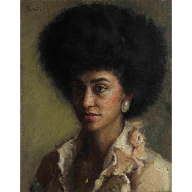Oil on canvas. Hand signed. Excellent condition. Portrait of a youg dominican girl. This piece is attributed to the...