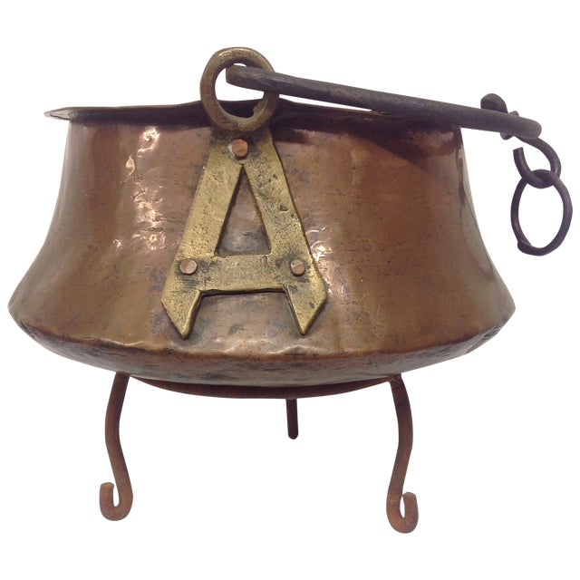 Antique Copper & Iron Cauldron Chairish