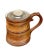 Fantastic Mid-Century leather and porcelain ceramic tobacco pot with gold finishes. This amazing piece was produced in...