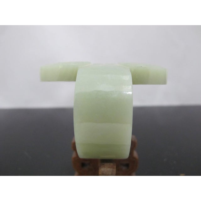 Chinese Carved Jade Ruyi Scepter With 2 Dragons on Custom Stand For Sale - Image 10 of 14