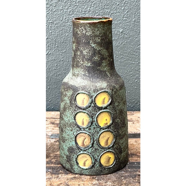 Ceramic Vintage West German Original Studio Pottery Vase For Sale - Image 7 of 12