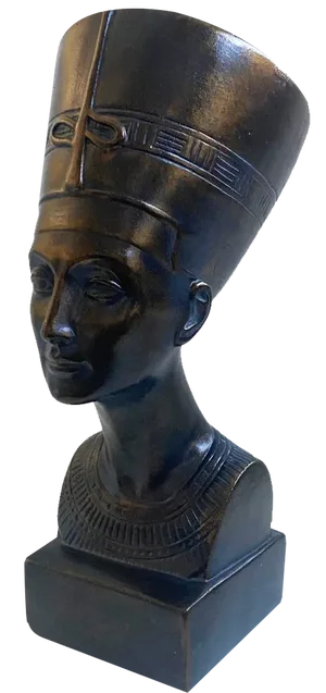 Patinated Plaster Sculpture Bust of Egyptian Queen Nefertiti, 1970s