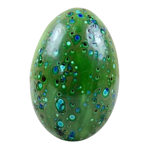 Vintage Large Green Speckled Ceramic Egg