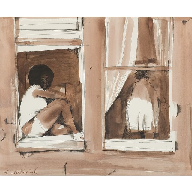 Woman in Window - Serge Hollerbach, C. 1972 For Sale