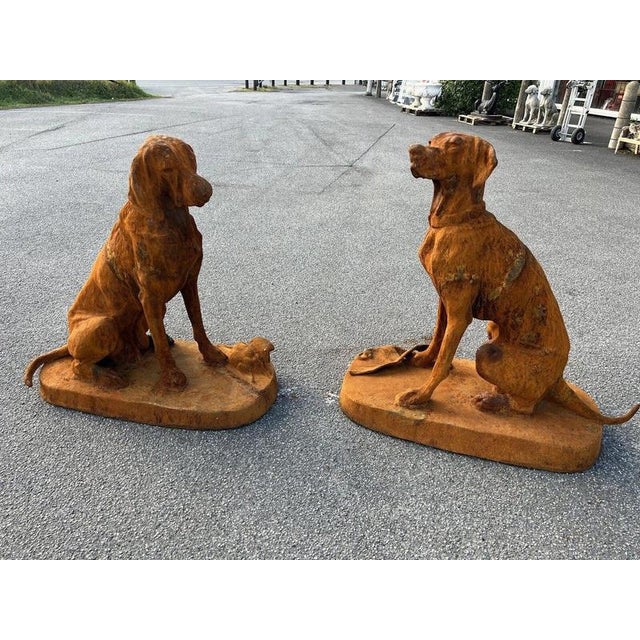 Monumental Cast Iron Hunting Hounds After Henri Alfred Jacquemart, Set of 2 For Sale - Image 13 of 15
