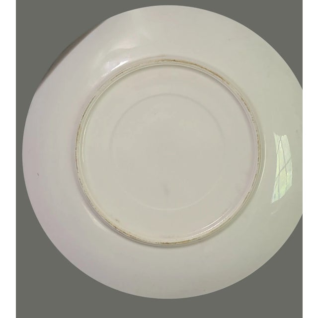 Blue Vintage Japanese Porcelain Painted Floral Irises Serving Platter For Sale - Image 8 of 9