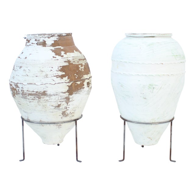 Large Mediterranean Olive Jars, 1930s, Set of 2 For Sale