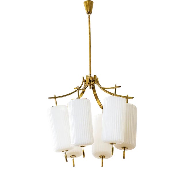 Mod. 12758 Chandelier by Angelo Lelii for Arredoluce, 1950s For Sale