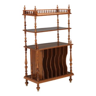 Antique Walnut Shelf with Feet, Italy, Mid-19th Century For Sale