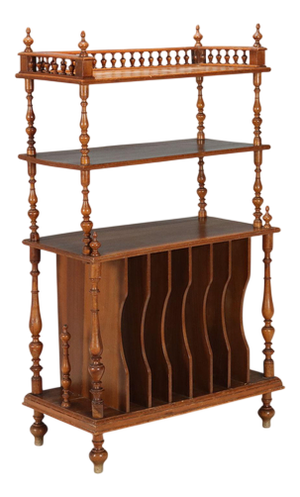 Antique Walnut Shelf with Feet, Italy, Mid-19th Century