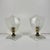 Small Italian Frosted Engraved Glass Bedside Lamps, 1940s, Set of 2 For Sale - Image 3 of 10