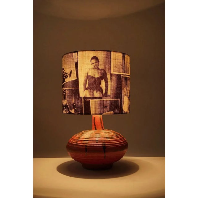 Tan Mid-Century Hungarian Studio Ceramic Table Lamp, 1950s For Sale - Image 8 of 11