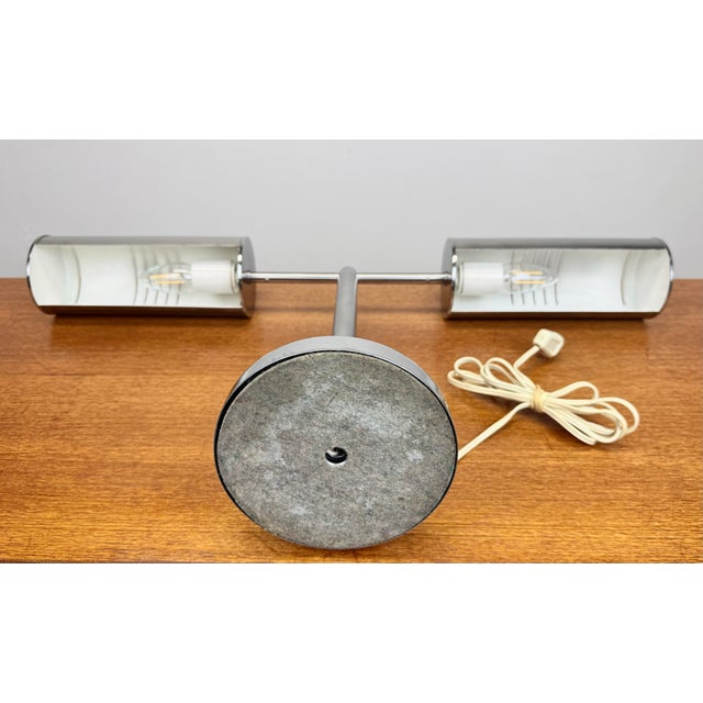 1960’s Mid Century Modern Greta Von Nessen Two-Arm Desk Lamp in Brushed Steel For Sale - Image 10 of 12