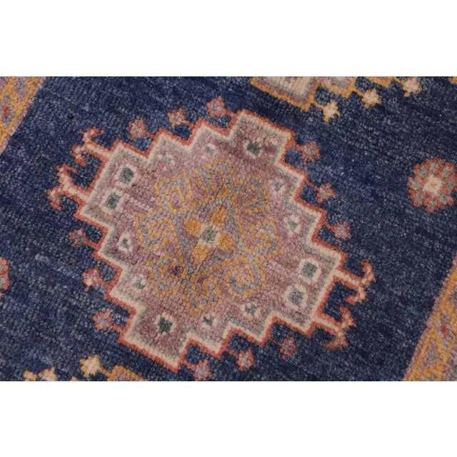 Tribal Kazak Bohemian Blue/Gray Wool Rug - 2'0''x3'0'' For Sale In New York - Image 6 of 10