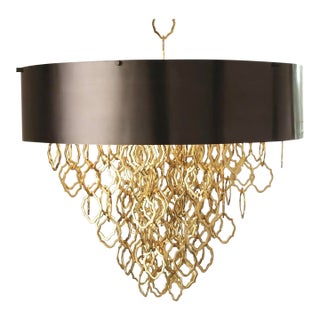 Global Views Brass Drum Chandelier For Sale
