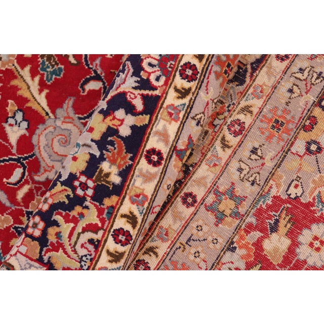 Textile Shabby Chic 1990's Pak-Persian Tam Red/Blue Wool Rug - 8'0'' X 10'3'' For Sale - Image 7 of 9