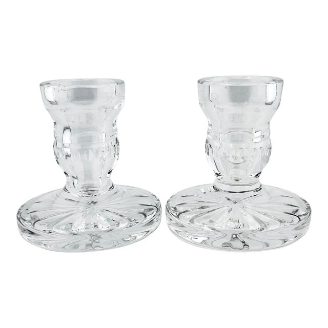 Vintage Waterford Cut Crystal Taper Candlestick Holders-a Pair For Sale