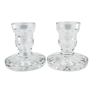 Vintage Waterford Cut Crystal Taper Candlestick Holders-a Pair
