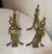 Pair of 2 Antique 19th Century Victorian Brass Fireplace Andirons Fire Dogs Rest For Sale - Image 10 of 10