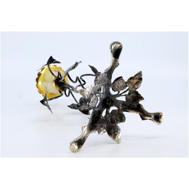 Silver Toothpick Holder with Golden Chalice For Sale - Image 3 of 9