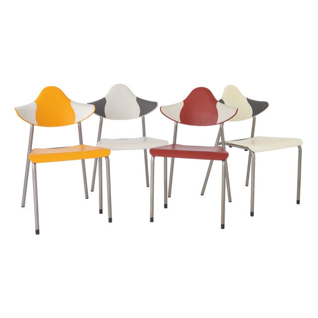 Vintage German Stacking Chairs by Samas Parlando, 1980s, Set of 4 For Sale