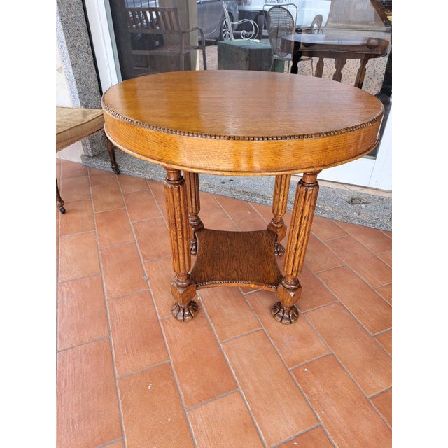 Round Coffee Table in Oak, England For Sale - Image 6 of 6